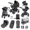 ickle bubba stomp luxe i size isofix all in one travel system black-charcoal grey blac -handle bedside crib