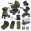 ickle bubba stomp luxe i-size isofix all in one travel system black woodland black handle bedside crib