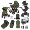 ickle bubba stomp luxe i-size isofix all in one travel system bronze woodland black handle bedside crib