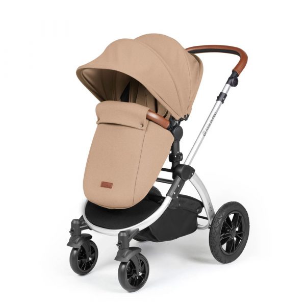 ickle bubba stomp luxe i-size isofix all in one travel system silver desert tan handle