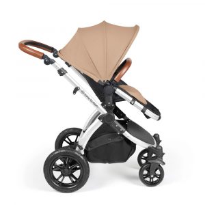 ickle bubba stomp luxe i-size isofix all in one travel system silver desert tan handle