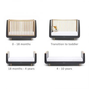 snuzkot skandi cot bed slate natural