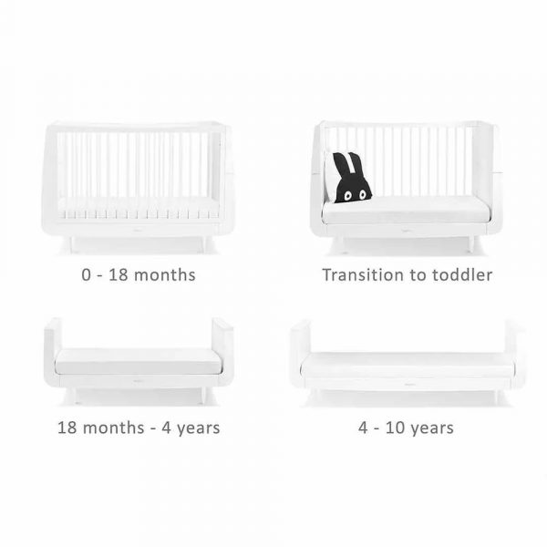 snuzkot skandi cot bed - white