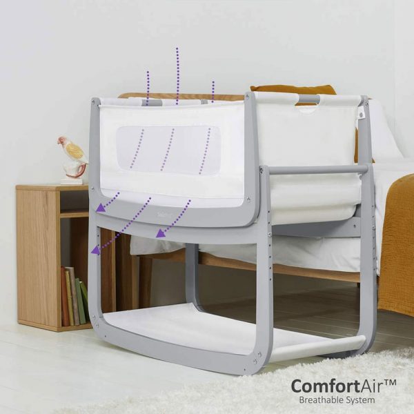 Snuzpod 4 Bedside Crib Dove Grey