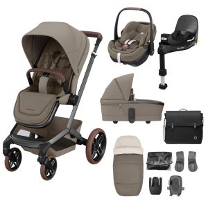 maxi cosi fame pushchair premium travel system twillic truffle brown wheels