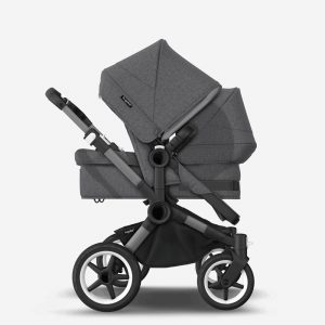 bugaboo donkey 5 duo carrycot and seat pushchair grey melange