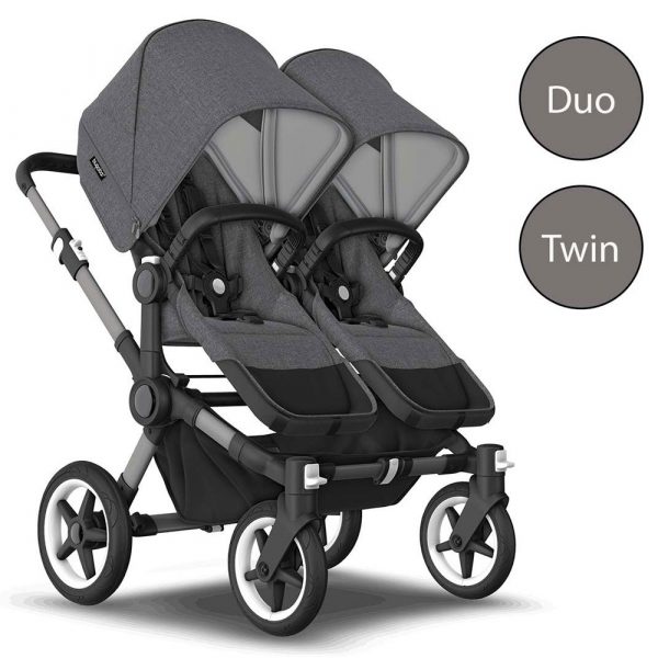 bugaboo donkey 5 duo carrycot and seat pushchair grey melange