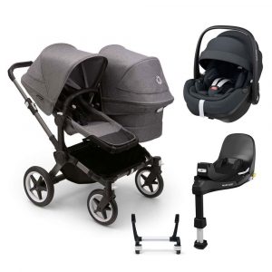 bugaboo donkey 5 duo pebble 360 pro complete bundle grey melange