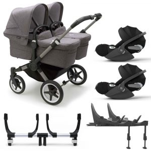 bugaboo donkey 5 twin carrycot cloud t car seat base grey melange