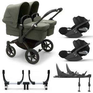 bugaboo donkey 5 twin carrycot cloud t car seat base forest green