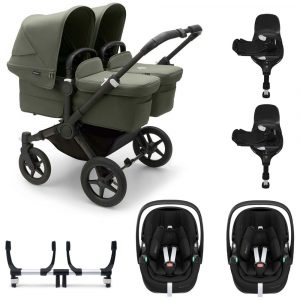 bugaboo donkey 5 twin carrycot pebble 360 pro rotating base forest green