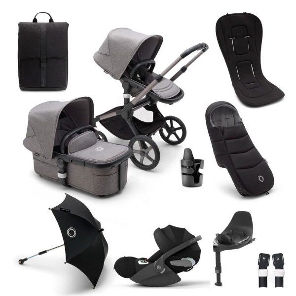 bugaboo fox 5 ultimate cybex cloud t travel system bundle grey melange