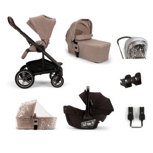 nuna triv next travel system with pipa next car seat cedar