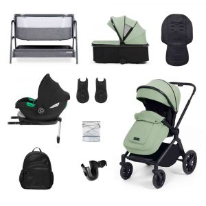 altima cirrus i-size travel system home 14 piece bundle sage green bedside crib