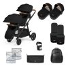 ickle bubba virgo twin-12 piece pram black