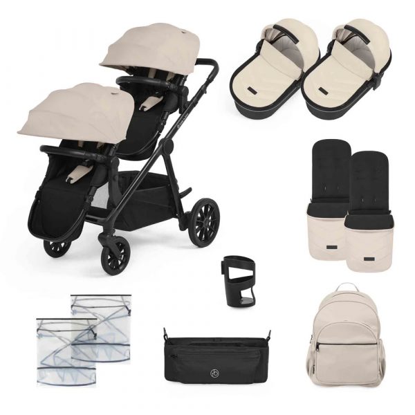 ickle bubba virgo twin-12 piece pram stone tan