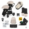 virgo growing family-14 piece travel system with i-size cirrus car seat isofix base stone tan